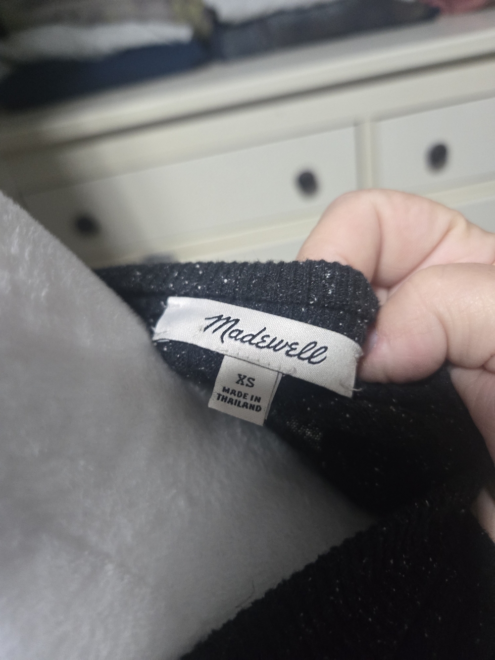 Madewell Dark Grey Ribbed Crewneck Cropped Sweater - Picture 4 of 4